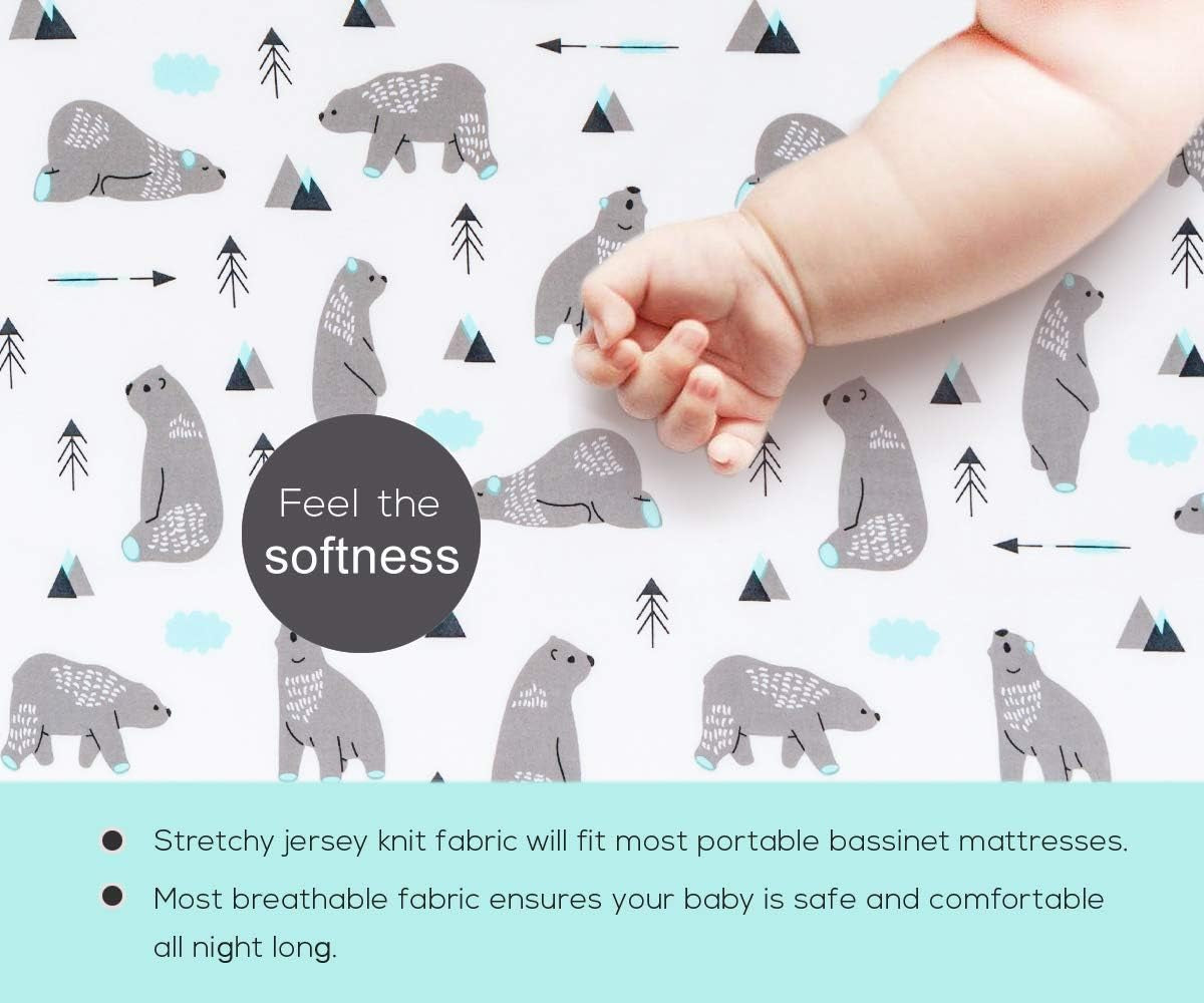 Stretchy Changing Pad Covers Changing Table Cover for Baby Boys Girls,2 Pack Jersey Knit,Owl & Bear